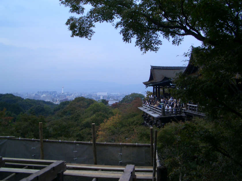 The Kyomizu Temple is built on stilts