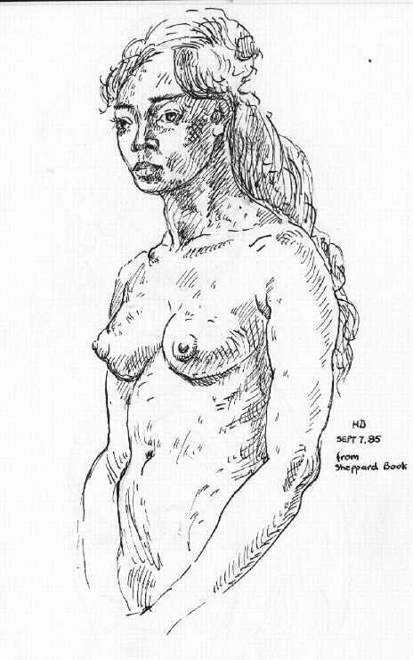 Standing Nude - after a drawing in a Sheppard Book - 1985