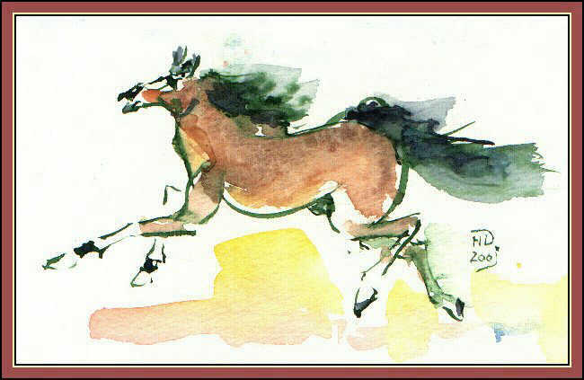 Galloping Horse / Gallopierendes Pferd - Chinese Style Drawing / im chinesischen Zeichenstil