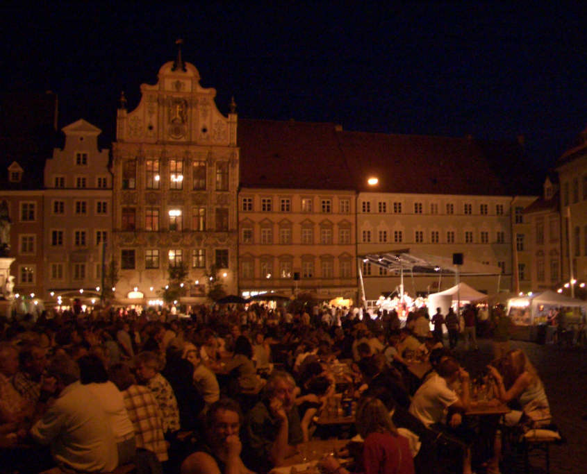 Crowded Market Square in Landsberg